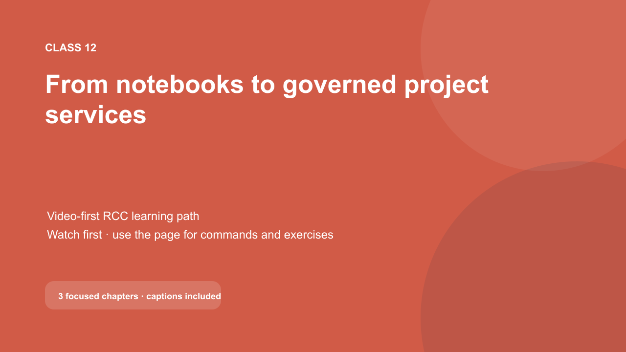 Class 12 video title: From notebooks to governed services