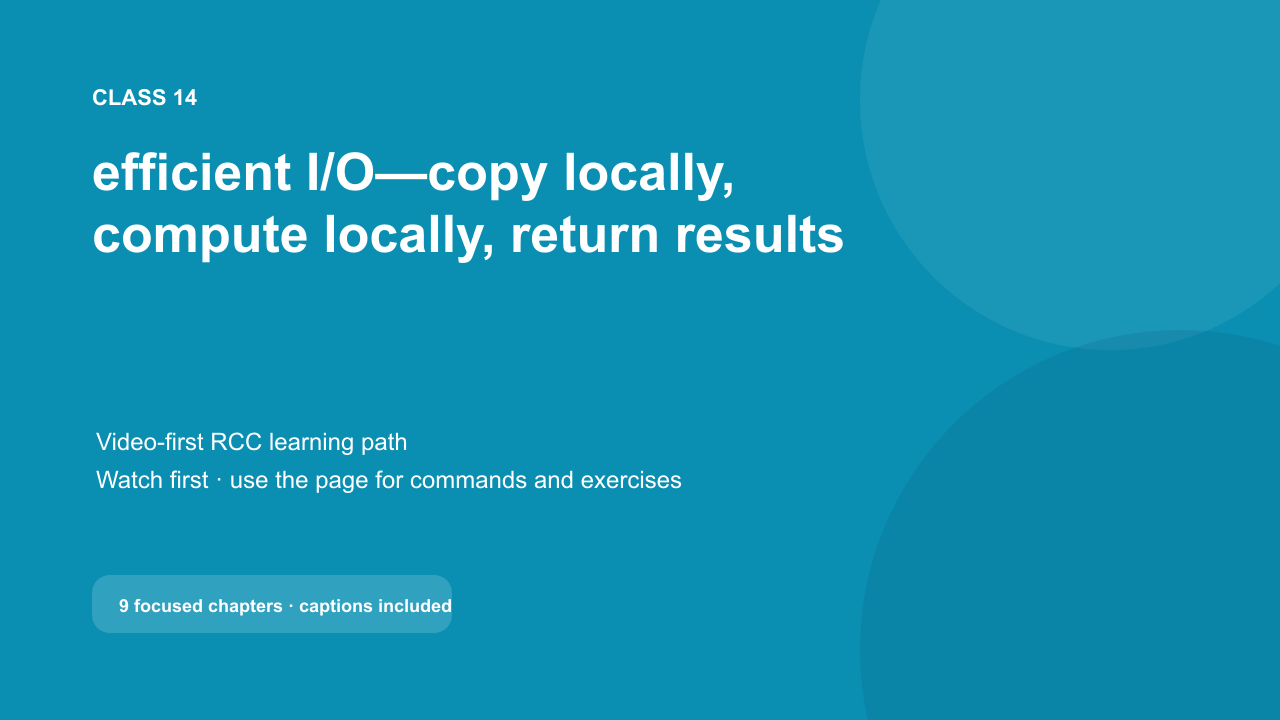 Class 14 video title: Efficient local I/O
