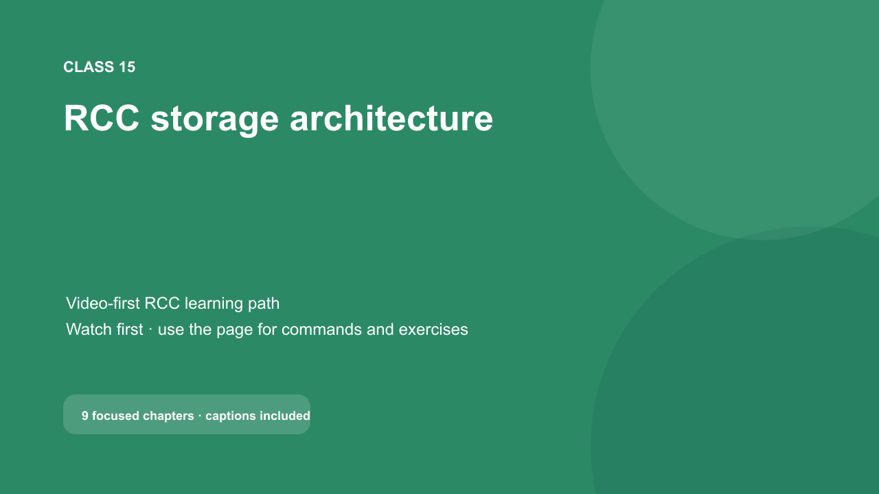 Class 15 video title: RCC storage architecture