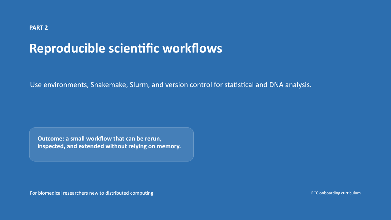 Class 2 video title: Reproducible scientific workflows