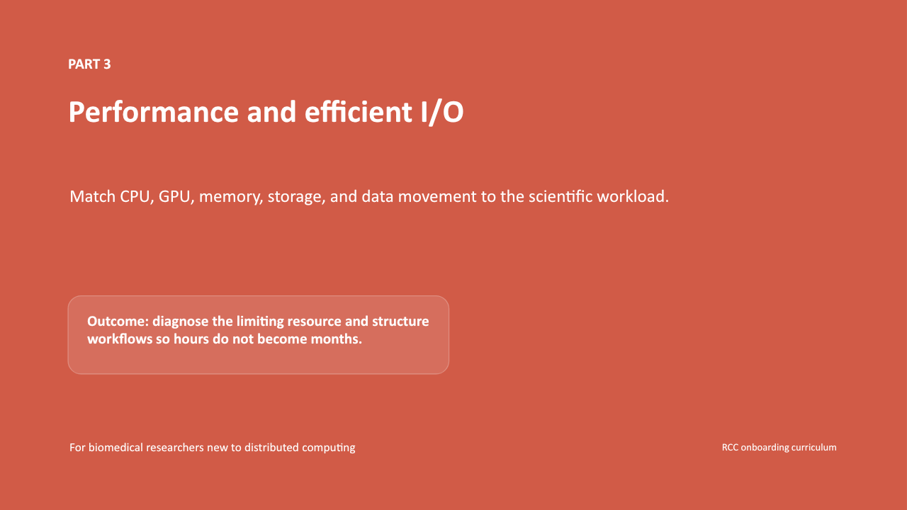 Class 3 video title: Performance and efficient I/O